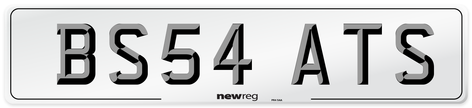 BS54 ATS Number Plate from New Reg